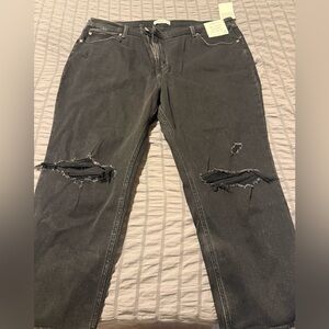 Abercrombie & Fitch Black Distressed Relaxed Jeans
